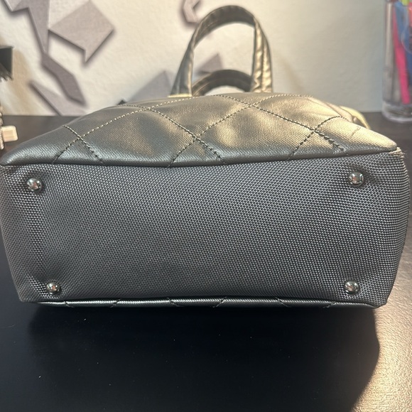 Used] CHANEL Paris Biarritz PM handbag tote bag canvas leather gray ivory/grey - Picture 16 of 16